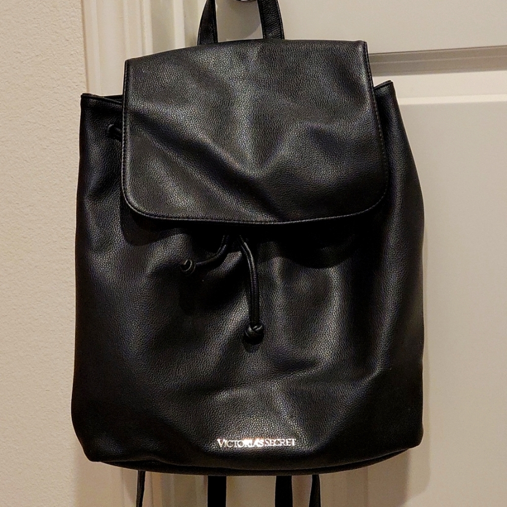 Victoria's Secret Black Leather Backpack